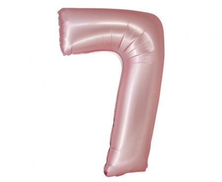Riesen Zahlen Folienballon Rose Gold mattZahl 7 - Folienballon Zahl