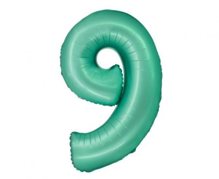 Riesen Zahlen Folienballon Mint Zahl 9 - Folienballon Zahl