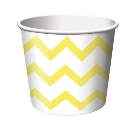 Naschbox Chevron gelb, 6 St.- Deko Kindergeburtstag