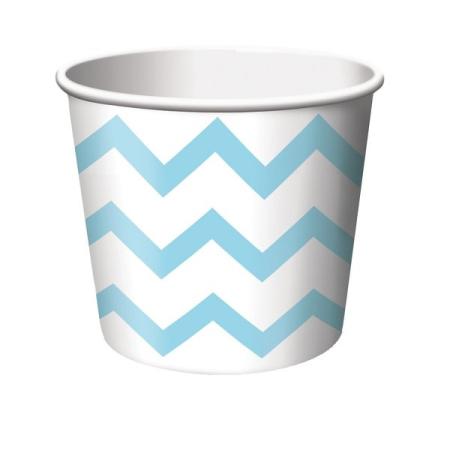 Naschbox Chevron hellblau, 6 St. - Deko Kindergeburtstag