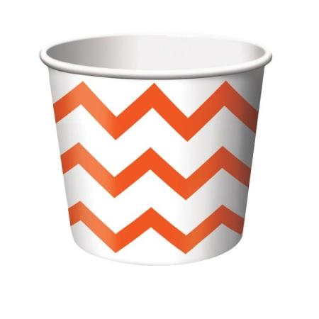 Naschbox Chevron orange, 6 St. - Deko Kindergeburtstag