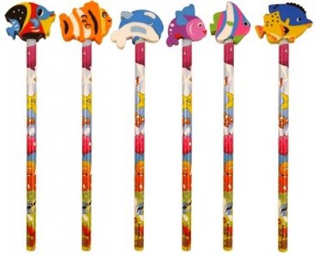 Bleistift mit Radierer Fisch - Mitgebsel Kindergeburtstag