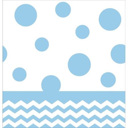 Tischdecke Chevron hellblau, 1 St. - Deko Kindergeburtstag Party