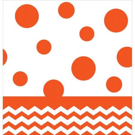 Tischdecke Chevron orange, 1 St. - Deko Kindergeburtstag Party