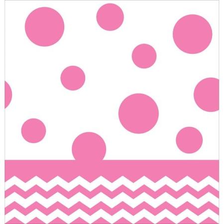Tischdecke Chevron pink, 1 St. - Deko Kindergeburtstag Party