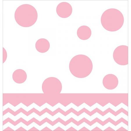 Tischdecke Chevron rosa, 1 St. - Deko Kindergeburtstag Party