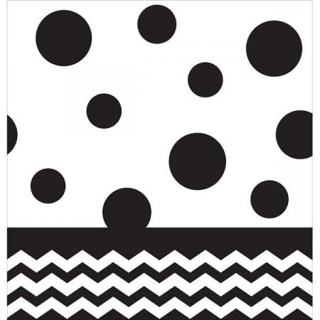 Tischdecke Chevron schwarz, 1 St. - Deko Kindergeburtstag Party