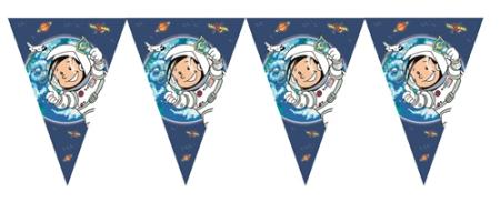 Wimpelkette Astronaut Flo, 1 St. - Deko Kindergeburtstag