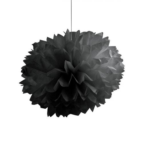Pompoms schwarz - Deko Kindergebutstag