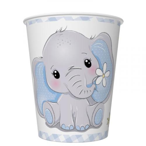 Becher Baby Elefant blau - Deko Babyparty