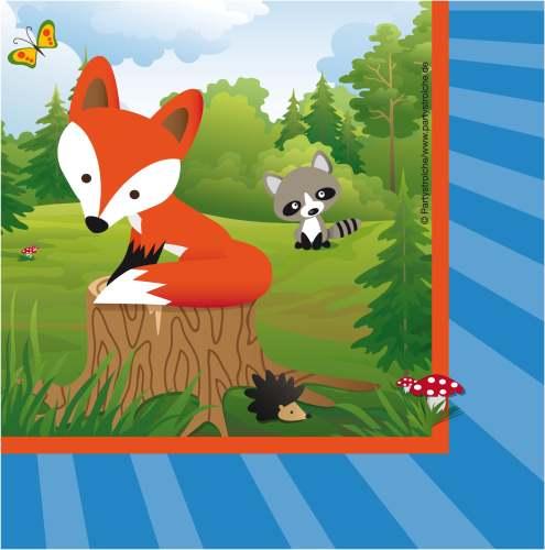 Servietten Kleiner Fuchs, 20 St.. Deko Kindergeburtstag