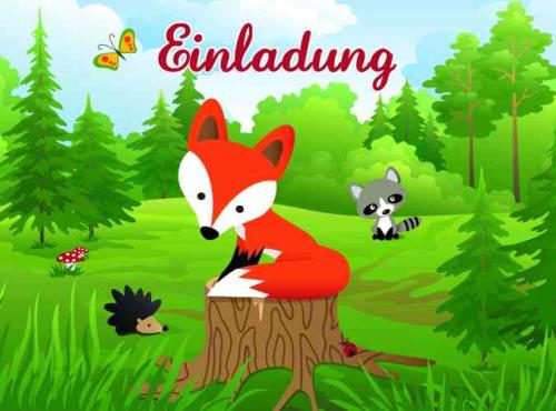 Einladung Kleiner Fuchs - Deko Kindergeburtstag