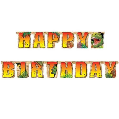 Happy Birthday Girlande Dino Alarm Kindergeburtstag