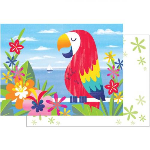 Einladung Paradiesvögel Party, 8 St. - Deko Kindergeburtstag