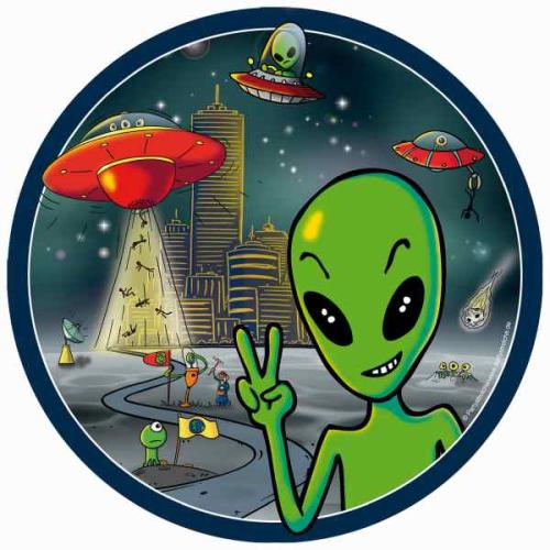 Teller Alien Party- Deko Kindergeburtstag