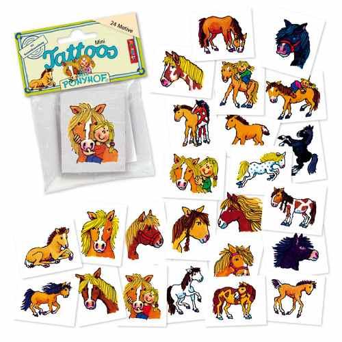 Mini Tattoo Set Pferde, 24 St.- Mitgebsel Kindergeburtstag