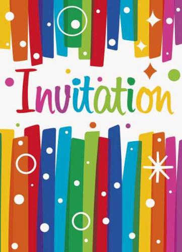 Einladung Regenbogen Party - Deko Kindergeburtstag