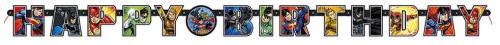 Buchstabengirlande Justice League Happy Birthday - Deko Kindergeburtstag
