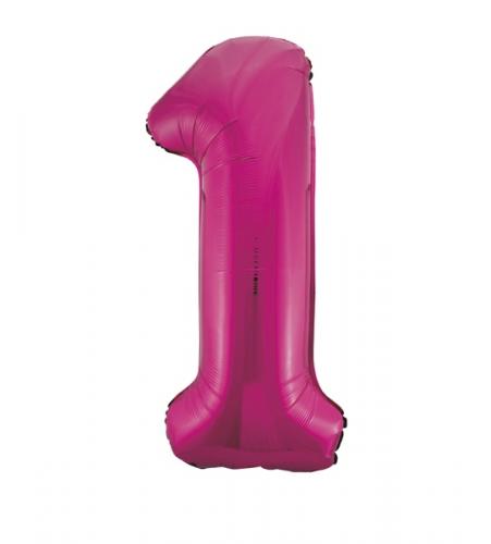 Riesen Zahlen-Folienballon Pink Zahl 1