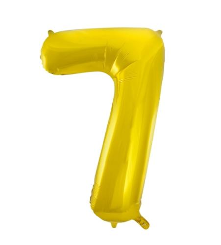 Riesen Zahlen-Folienballon gold Zahl 7