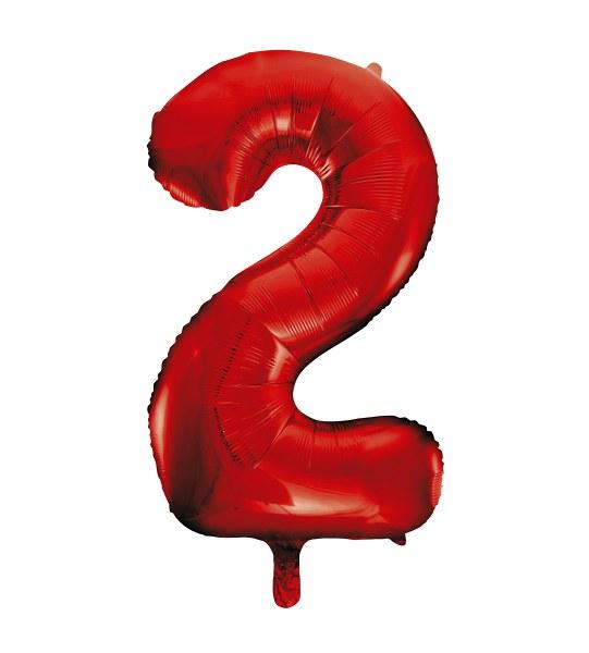 Riesen Zahlen-Folienballon rot Zahl 2