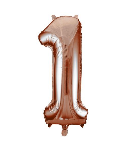 Riesen Zahlen-Folienballon rose-gold Zahl 1