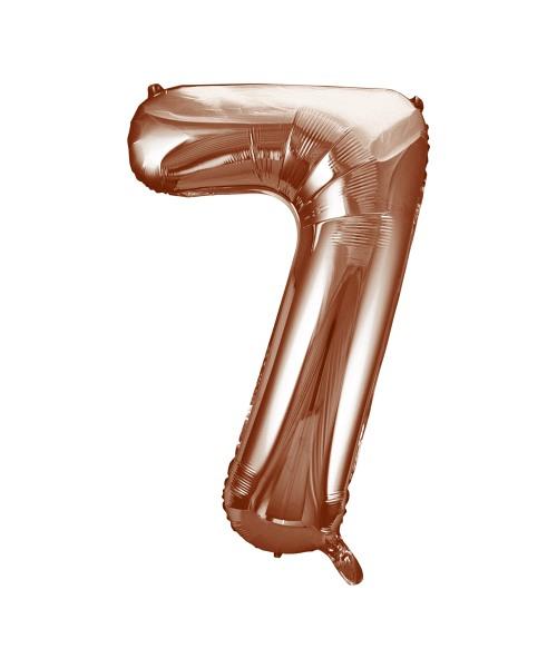 Riesen Zahlen-Folienballon rose-gold Zahl 7