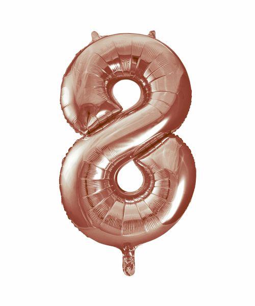 Riesen Zahlen-Folienballon rose-gold Zahl 8
