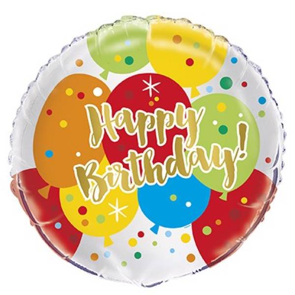 Folienballon Happy Birthday Glitzer Gold - Deko Kindergeburtstag