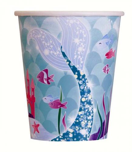 Becher Glitzernde Meerjungfrau - Deko Kindergeburtstag