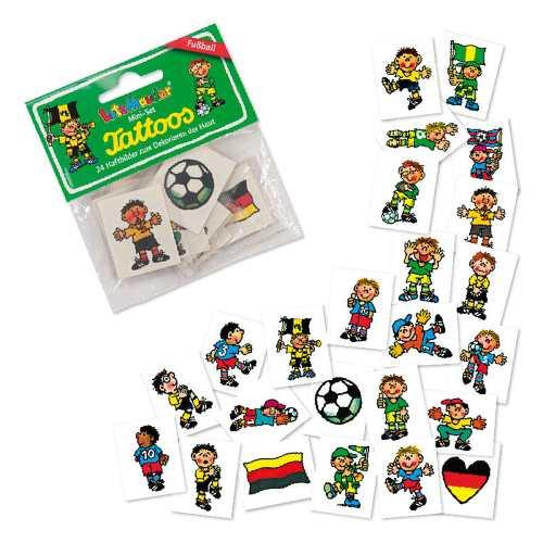 Mini Tattoo Set Fußballer, 24 St.- Mitgebsel Kindergeburtstag
