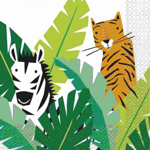 Servietten Wilde Tiere - Deko Kindergeburtstag