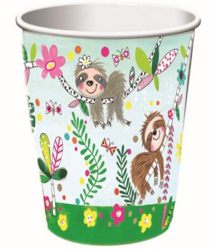 Becher Faultier Party Deko Kindergeburtstag
