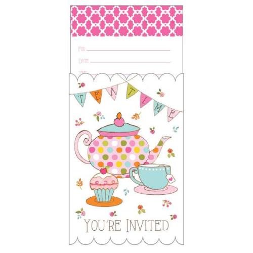 Einladung Tea Time, 8 St.- Deko Kindergeburtstag