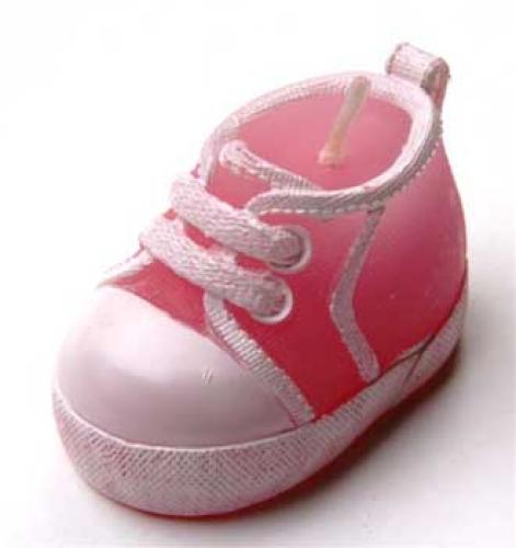 Gastgeschenke Baby Kerze Sneaker rosa