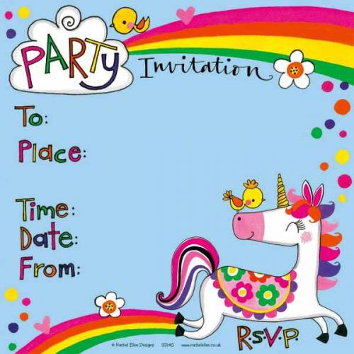 Einladung Einhorn Party - Kindergeburtstag