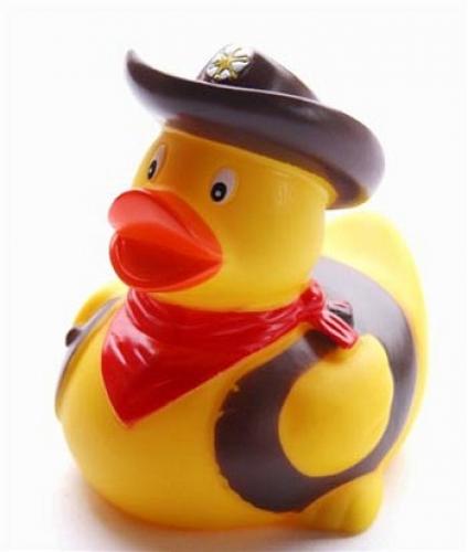 Badeente Cowboy Sheriff - Mitgebsel für den Detektiv Kindergeburtstag