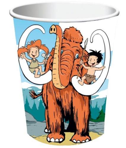 Becher Steinzeit, 8 St. - Deko  Kindergeburtstag