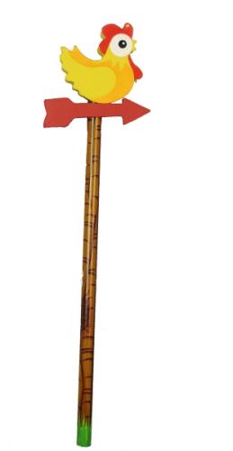 Bleistift mit Radierer Huhn  - Mitgebsel Kindergeburtstag