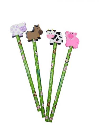 Bleistift mit Radierer Bauernhof - Mitgebsel Kindergeburtstag