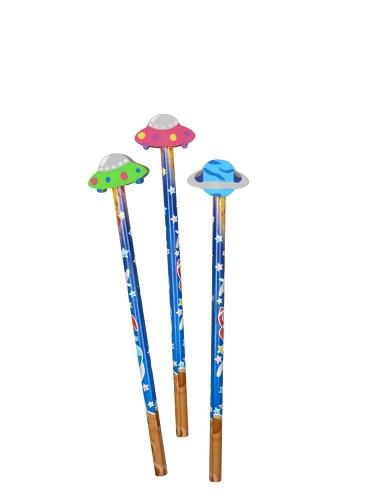 Bleistift mit Radierer Weltraum, 1 St.. - Mitgebsel Kindergeburtstag
