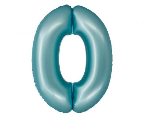 Riesen Zahlen Folienballon Matt BlauZahl 0 - Folienballon Zahl