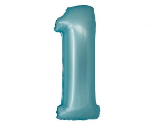 Riesen Zahlen Folienballon Matt BlauZahl 1 - Folienballon Zahl