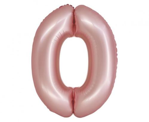 Riesen Zahlen Folienballon Rose Gold matt Zahl 0 - Folienballon Zahl