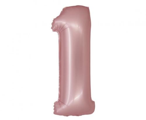 Riesen Zahlen Folienballon Rose Gold mattZahl 1 - Folienballon Zahl