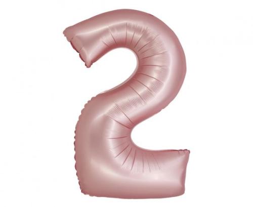 Riesen Zahlen Folienballon Rose Gold mattZahl 2 - Folienballon Zahl