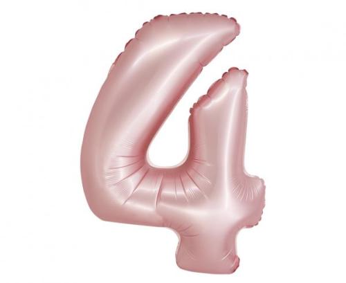 Riesen Zahlen Folienballon Rose Gold mattZahl 4 - Folienballon Zahl