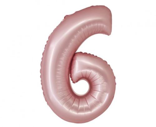 Riesen Zahlen Folienballon Rose Gold mattZahl 6 - Folienballon Zahl