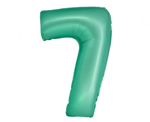 Riesen Zahlen Folienballon Mint Zahl 7 - Folienballon Zahl