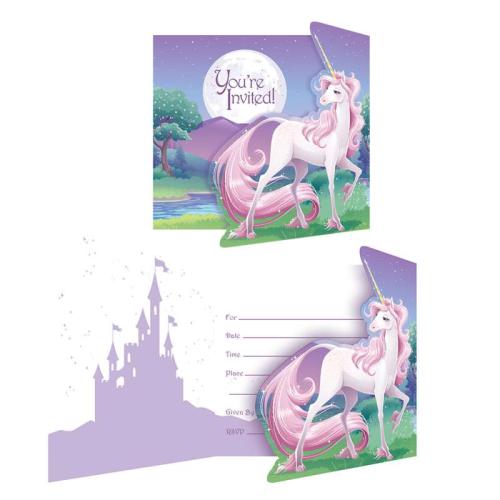 Einladung Einhorn, 8 St. - Deko  Kindergeburtstag